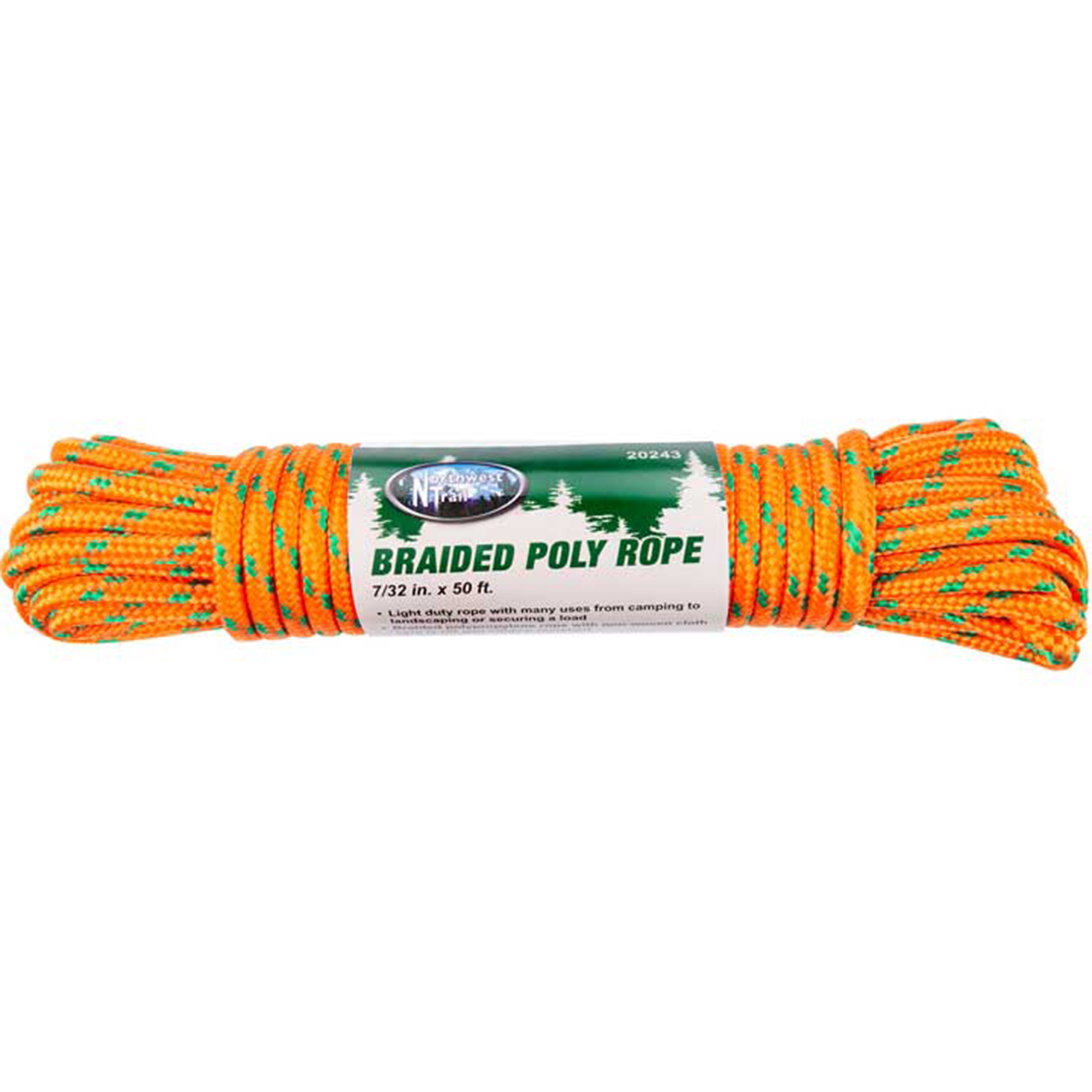 Performance Tool Braided Poly Rope — 50ft. x 7/32in., Lightweight, Rot-Resistant, 35-Lb. Capacity, Model# PRT20243